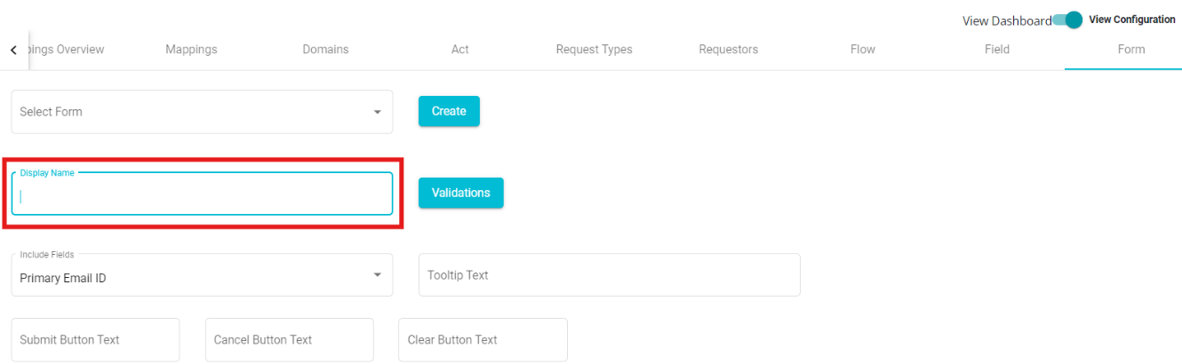 Image highlighting the display name field